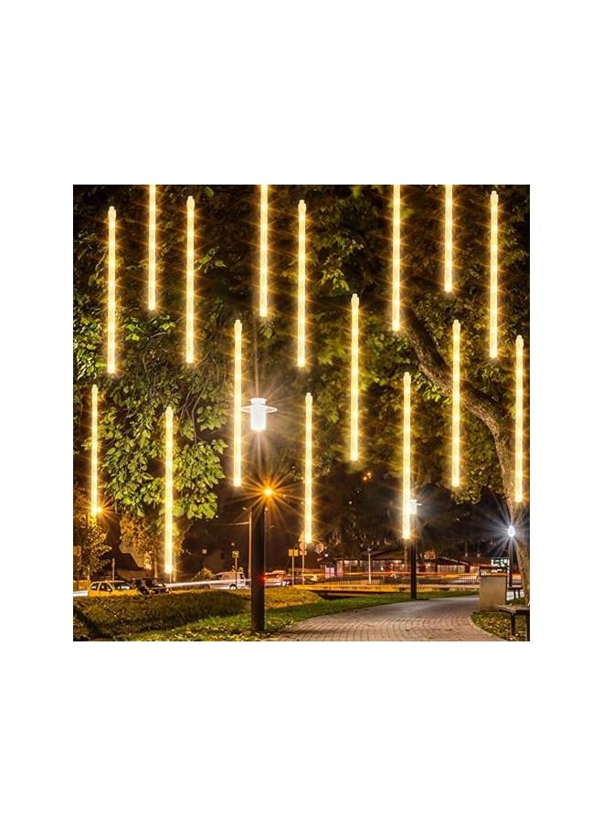 The Bros Dazzle Bright 480 LED Christmas Light, Meteor Shower Rain Lights 50cm 10 Tubes, Waterproof Plug in Falling Rain Lights Decorations for Xmas Tree Yard Party,Solar waterproof version.  - Image 2