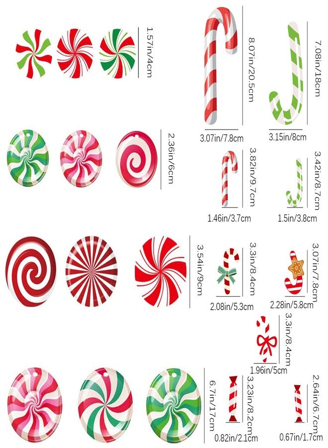 Jolbndcv 83 Pcs Peppermint Floor Decals Stickers Set Self Adhesive Candy Cane Stickers for Christmas Candy Party Decoration - Image 3