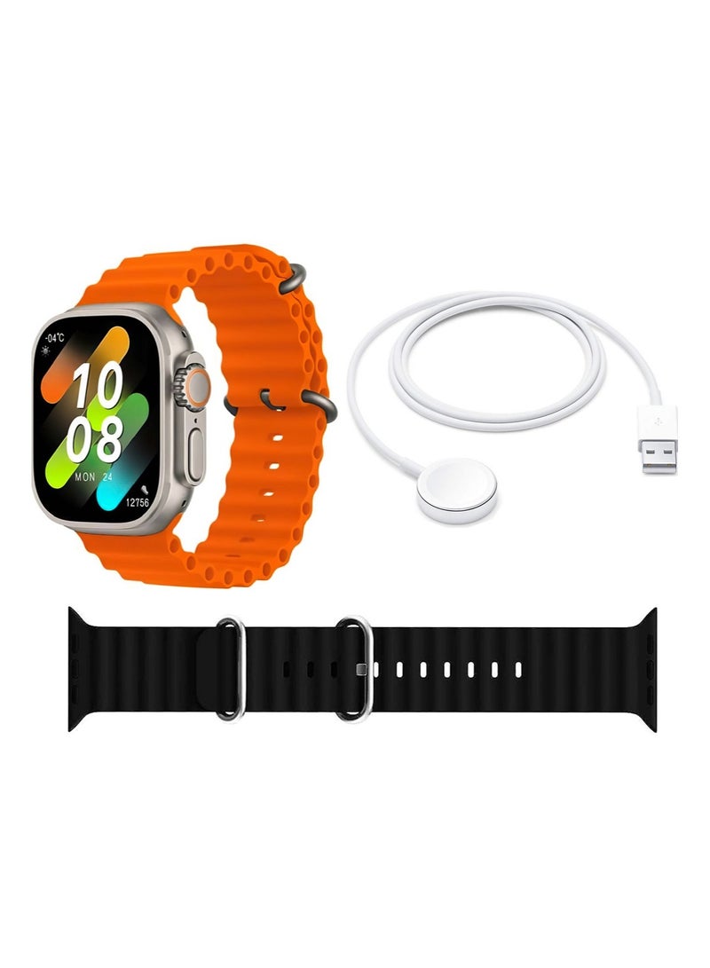 أوتيتو ساعة ذكية Oteeto TU96 مع شاشة AMOLED وحزامين وشاحن لاسلكي - Image 2