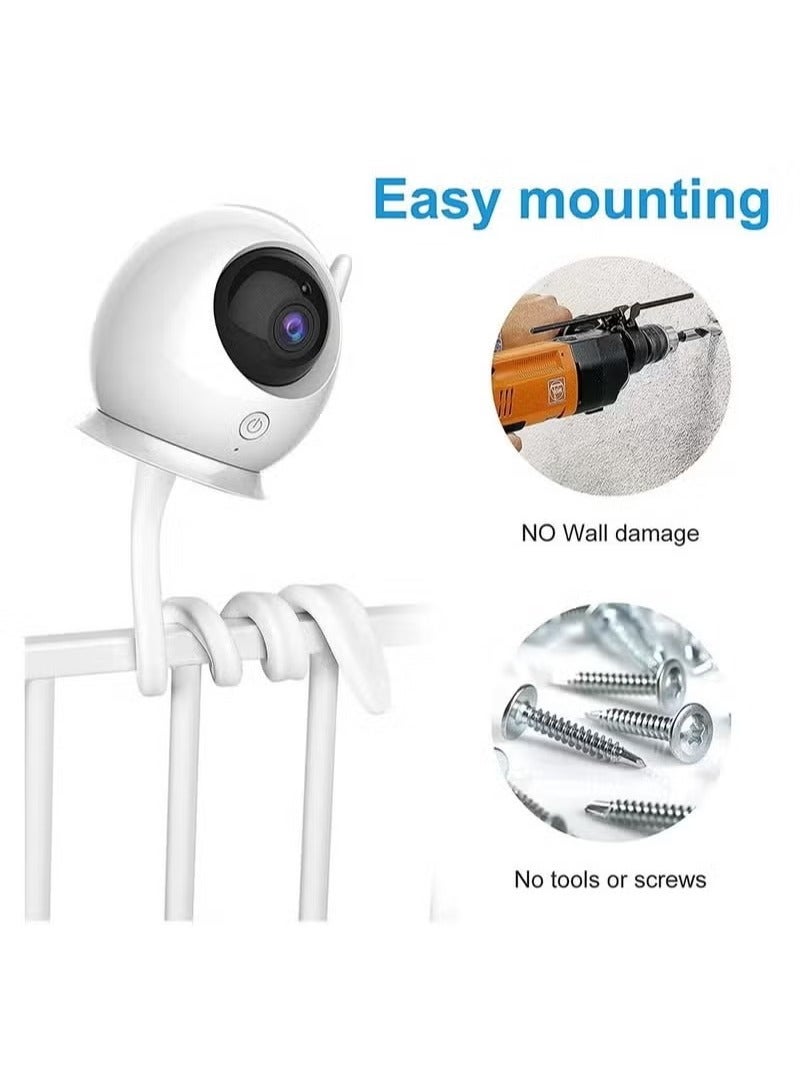 PYC Baby Monitor Mount Shelf, Flexible Camera Stand for Nursery Baby Monitor Crib Holder, Compatible with Most Universal Monitors Camera, Versatile Twist Mount Without Tools  - Image 1