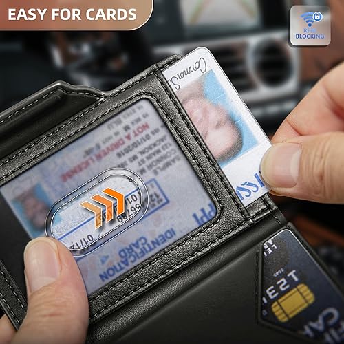 KEMISANT Airtag Wallet Men Gift,Mens Slim Front Pocket Wallet Money Clip Standard or Apple Airtag Use 3.8"×2.8"×0.9" - Image 5