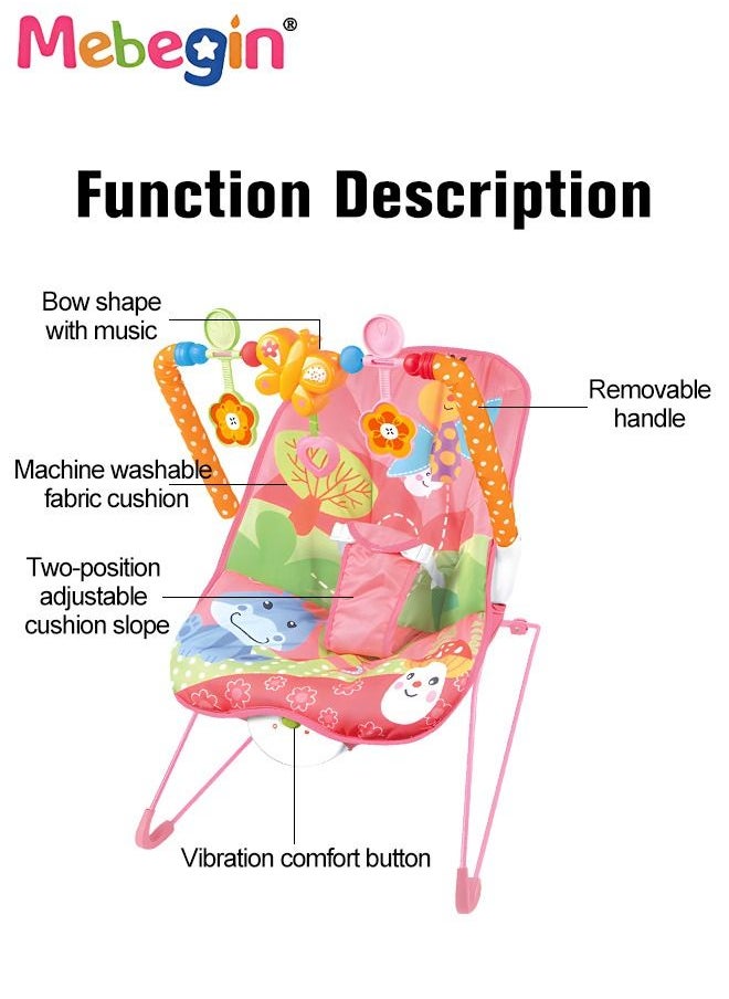 2 In 1 Baby Bouncer Chair with Removable Toy Bar, Washable Cushion and Non-slip Base, Adjustable Infant-to-Toddler Rocker with Music and Soothing Vibration Button, Newborn Essentials - pzsku/Z71334A39533C8AE035CAZ/45/_/1693555103/995a0631-3e77-4a60-ac28-ffd382474f27