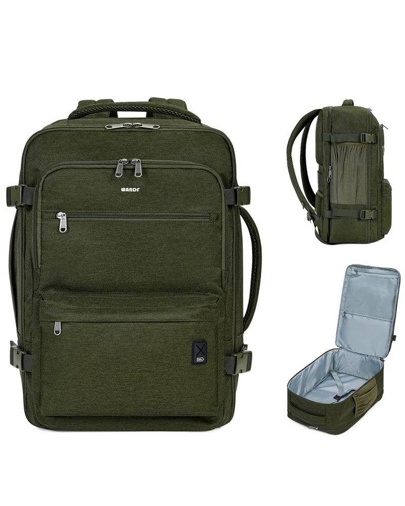WANDF Travel Backpack For Spirit Airlines Personal Item Bag 18x14x8 with Wet Pocket, 17 Inch Laptop Backpack for Men Womenï¼ˆDark Greenï¼‰ - Image 1