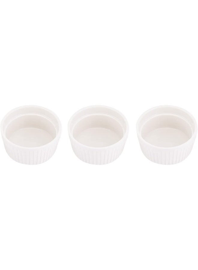 AKDC Ceramic Bowl 3Pcs L(9Cm) Xw(9Cm) Xh(4Cm) White - Image 2