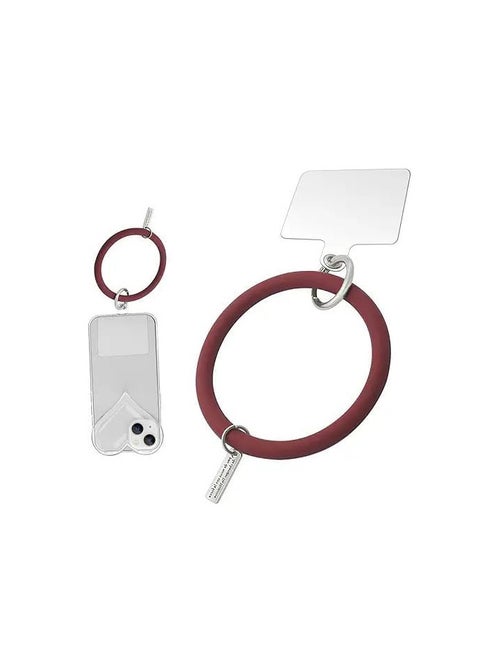 Silicone Loop Lanyard with Phone Holder, Universal Mobile Strap with Key Chain Ring