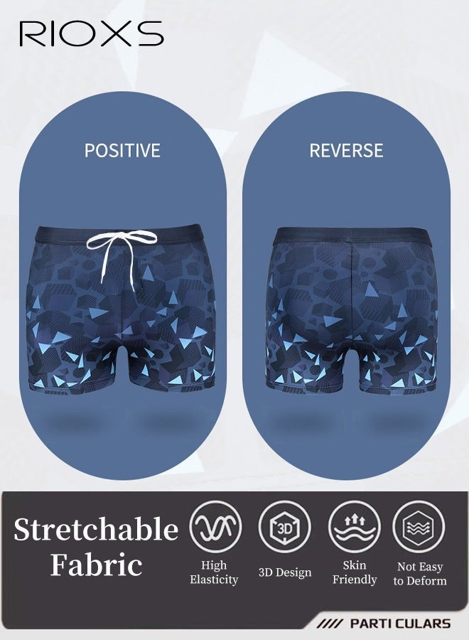 ريوكس سروال السباحة الرجالي ، شورتات شورتات سريعة سريعة 5 بوصات ، شورتات شاطئية للرجال مع بطانة شبكية ، جذوع تجريب مريحة ، شورتات سراويل للسبعات المزدوجة ، شورتات رياضية ، شورتات كرة القدم ، درجات الأزواج المطبوعة الهندسية - Image 4
