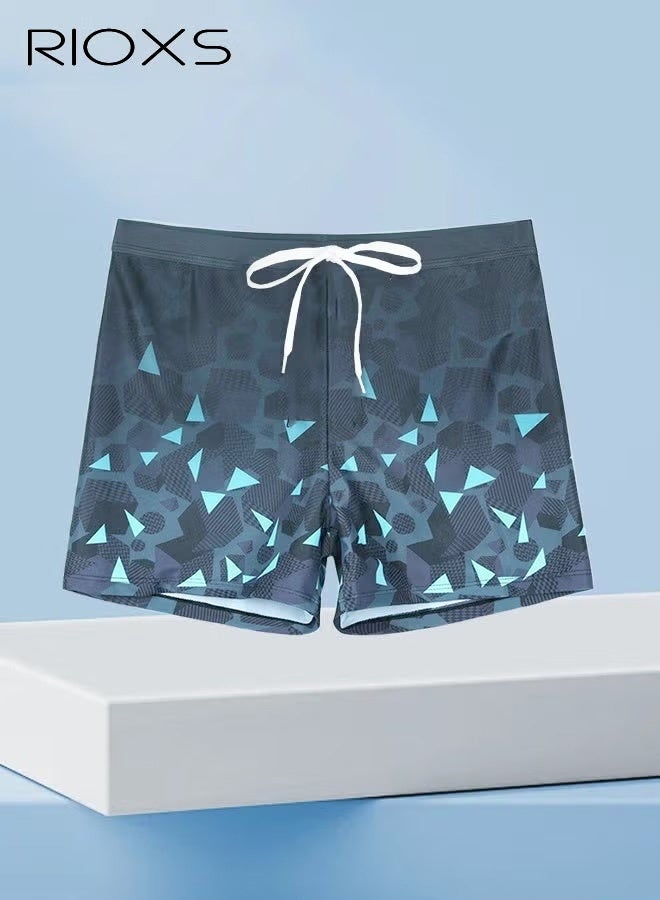 RIOXS Mens Swim Trunks, 5 inch Quick Dry Drawstring Shorts, Men's Beach Shorts with Mesh Lining,  Comfy Breathable Workout Trunks, Dual-layer Swimming Suits Board Shorts, Stretch Athletic Shorts For Men, Fitness Trunks Surfing Shorts, Football Shorts, Geometric Printed Surfing Trunks - Image 1