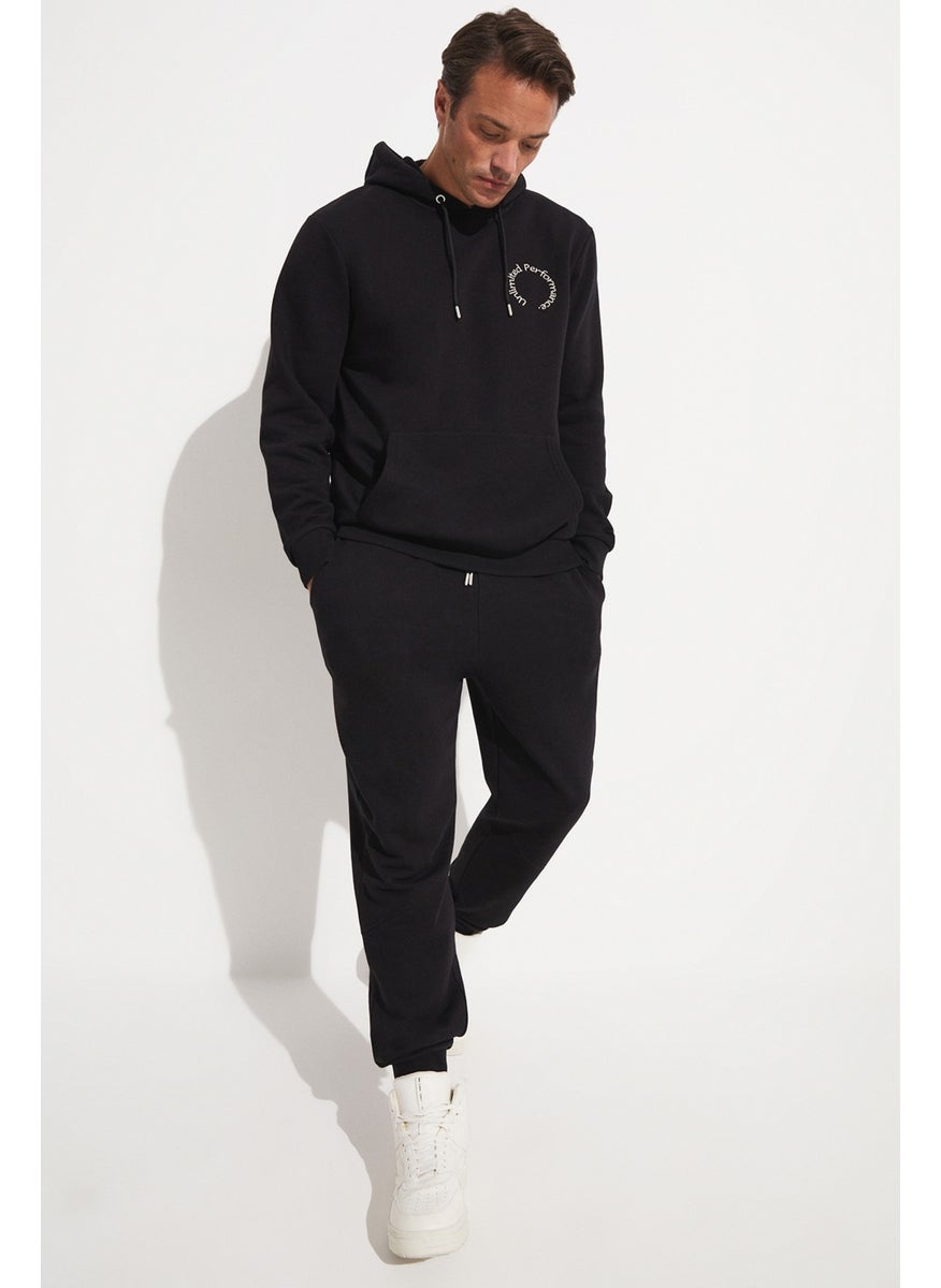 JOYSTAR Men's Regular Fit Kangaroo Pocket Hooded Slogan Embroidered Sweatshirt  - Image 5