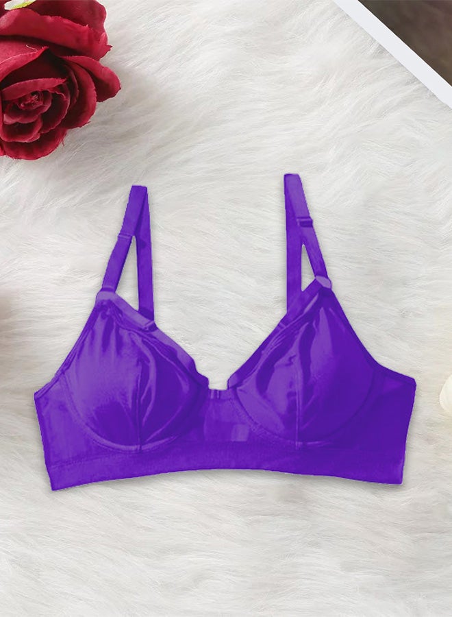 MARGOUN Women Sheer Mesh Garter Lingerie Set Strappy Teddy Babydoll Bra and Panty with Leg Ring 4 Piece Lingerie Set Dark Purple Large - Image 2
