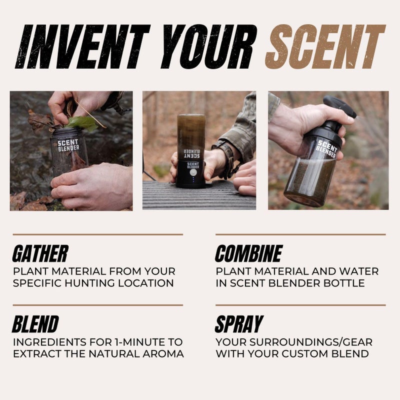 Scent Blender خلاط العطور - طارد الغزلان للصيد، الدب، الأيائل، ورذاذ تغطية الصيد - أنشئ روائح تغطية خاصة بك - ملحقات صيد أساسية - Image 2