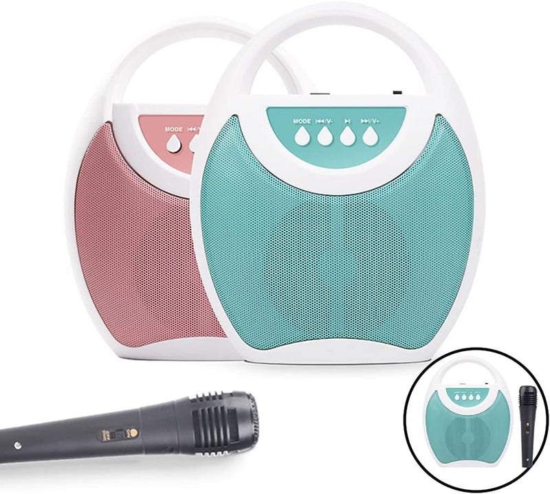 klarako Karaoke Machine for Kids with Microphones, Kids Music Player with Pre Loaded Songs & Bluetooth, Aux Connection Singing Machine Karaoke for Toddler  Green - Image 5