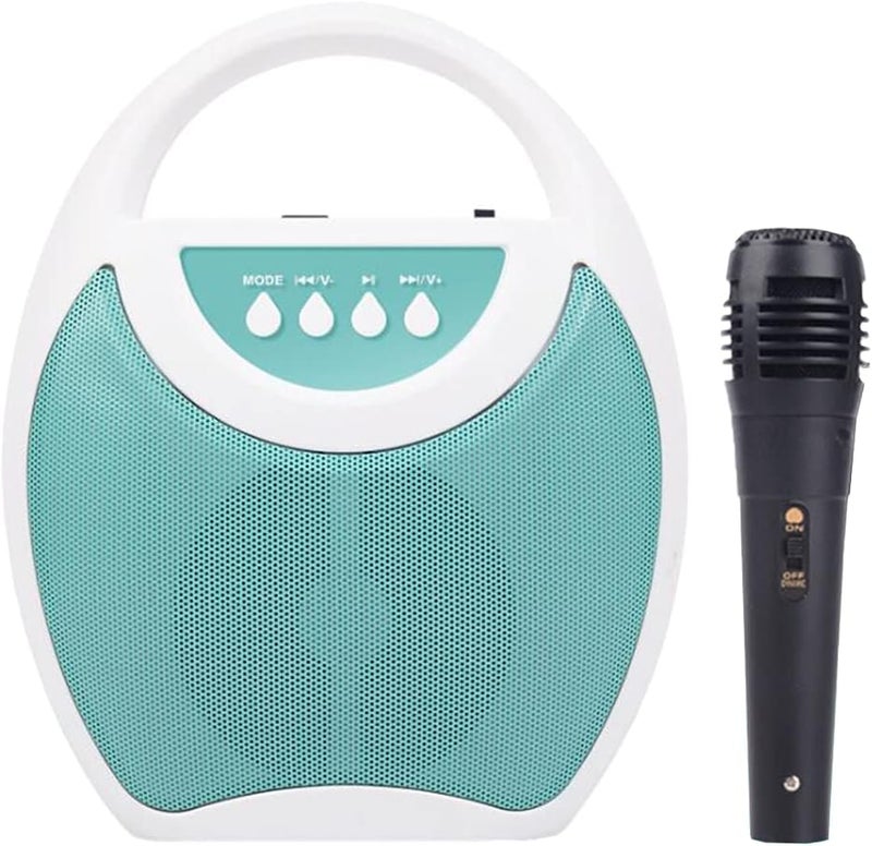 klarako Karaoke Machine for Kids with Microphones, Kids Music Player with Pre Loaded Songs & Bluetooth, Aux Connection Singing Machine Karaoke for Toddler  Green - Image 3