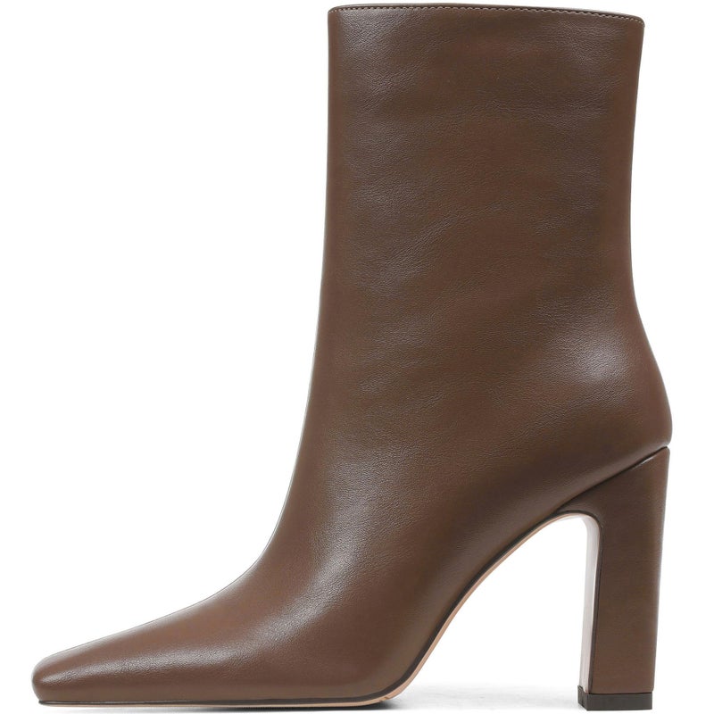 Lovee Cosee Brown Ankle Boots for Women 2025 Booties for Women Chunky Heel Square Toe Heeled Boots Comfort Leather Fall Winter Party Office Date Night Travel Casual Outfit Size 7 - Image 1