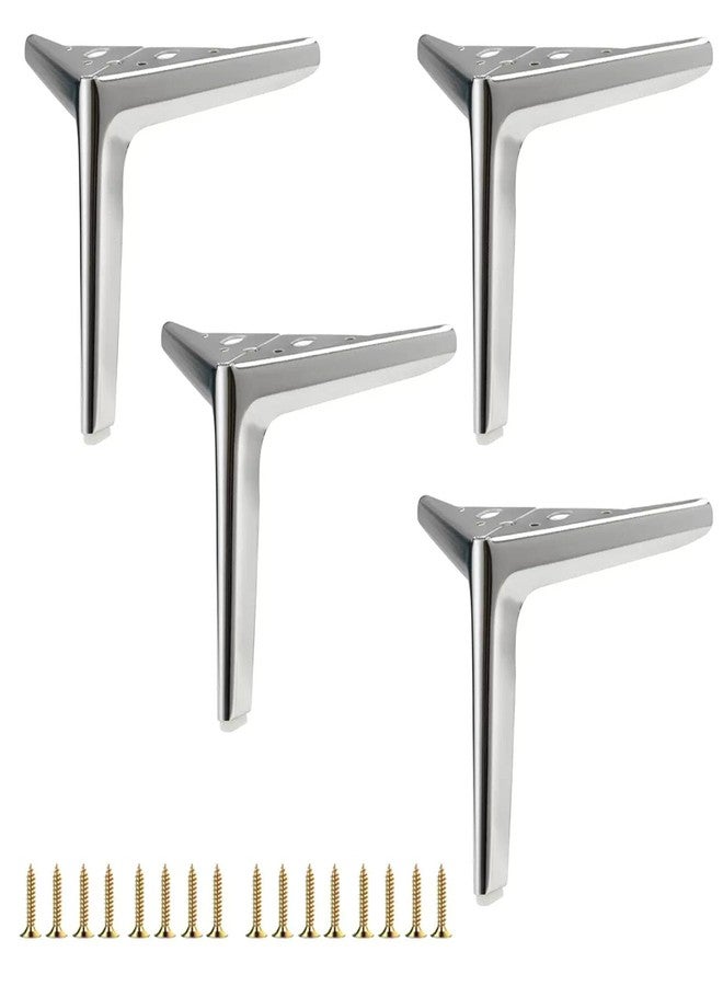 Smaxcn 7 inch/18cm Shiny Chrome Metal Furniture Legs Set of 4, DIY Replacement for Short Cabinet Legs, Sofa Legs, Small Dresser Legs - Image 1