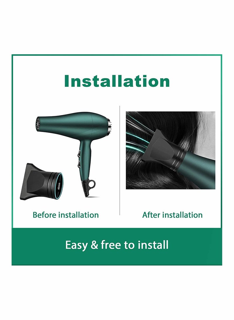 Zikra 2 PCS Hair Dryer Attachment Universal Plastic Blower Nozzle Replace The Styling Professional Salon Hairdressing Tool of Blow Flat Hair Salon Only for Outer Diameter 4.2cm to 4.6cm - Image 4