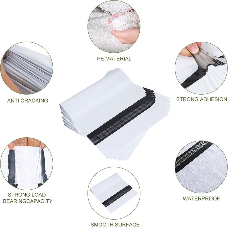 SJPACK 200pcs 14.5x19 Poly Mailers 2.5 Mil Envelopes Shipping Bags With Self Sealing Stripe,White Poly Mailers - Image 3