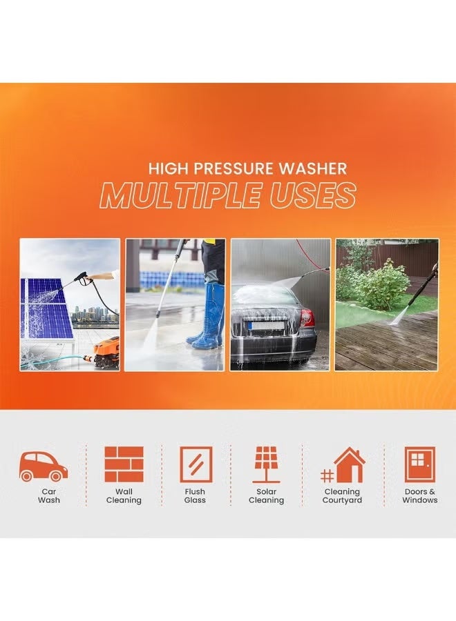 BlueFire Car Washer High Pressure Pump 1800W | 120 Bar Powerful Pressure Washer | 6.5L/Min Flow Rate | Portable Corded Electric Cleaning Machine with 5m Hose, Adjustable Spray Gun & Water Filter | Compact Durable Car, Bike, Home & Patio Washer | Professional Jet Cleaner for Deep Cleaning, Stain Removal & Shine Finish | Energy Efficient, Low Noise, Long-Life Motor | Ideal for Car Wash, Garden, Outdoor Walls & Furniture | 1800W Heavy Duty Power Washer for Ultimate Cleaning Experience - Image 5