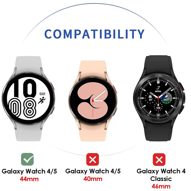 OpenTech ® Hard Matte Silicone Protection Front Case Cover for Samsung Galaxy Watch 4 (44mm) (No Screen Protector Attached) (Black) - Image 2