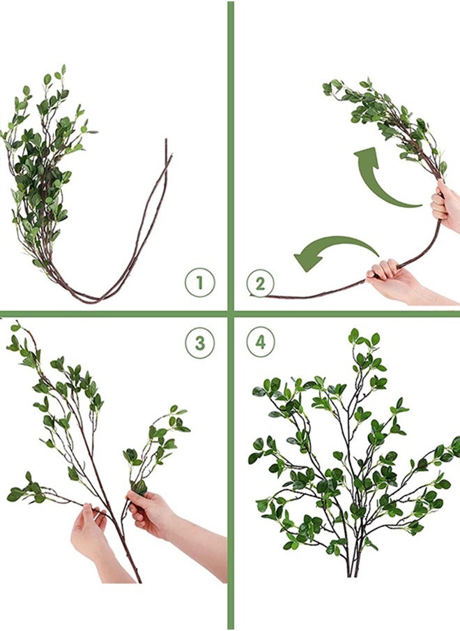 Garlo 2 Packs 110CM Artificial Ficus Branches - Green Stems With Leaves for Vase Filler, Home, Wedding, Office Decor  - Image 3