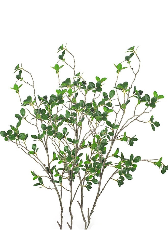 Garlo 2 Packs 110CM Artificial Ficus Branches - Green Stems With Leaves for Vase Filler, Home, Wedding, Office Decor  - Image 1