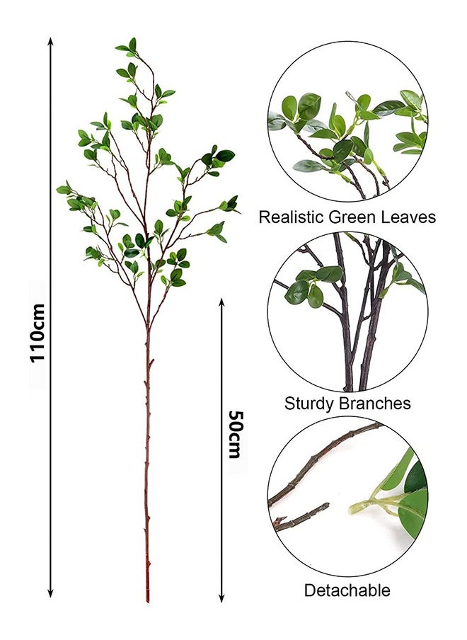 Garlo 2 Packs 110CM Artificial Ficus Branches - Green Stems With Leaves for Vase Filler, Home, Wedding, Office Decor  - Image 2