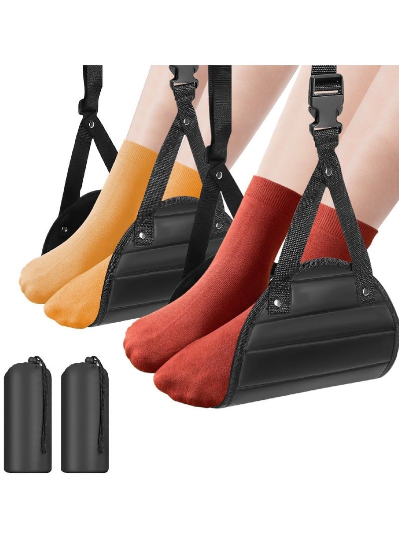 Generic 2PCS Airplane Travel Foot Hammock,Memory Foam Airplane Foot Hammock, Foot Rest for Air Travel, Portable Airplane Travel Essentials and Long Haul Flight Essentials,Office Foot Hammock  - Image 1