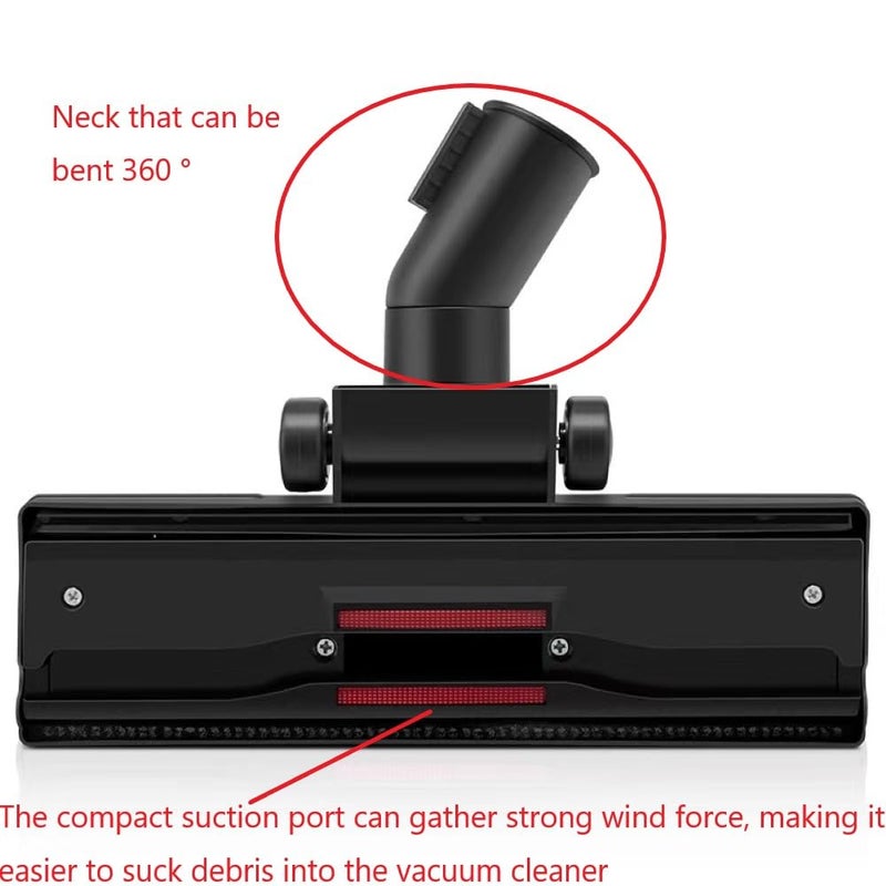 AOMUCH Vacuum Cleaner Floor Brush Tool 1.25" (32mm) Inner Diameterï¼Œfor Hard Surface and Carpets Fits All, Black - Image 3