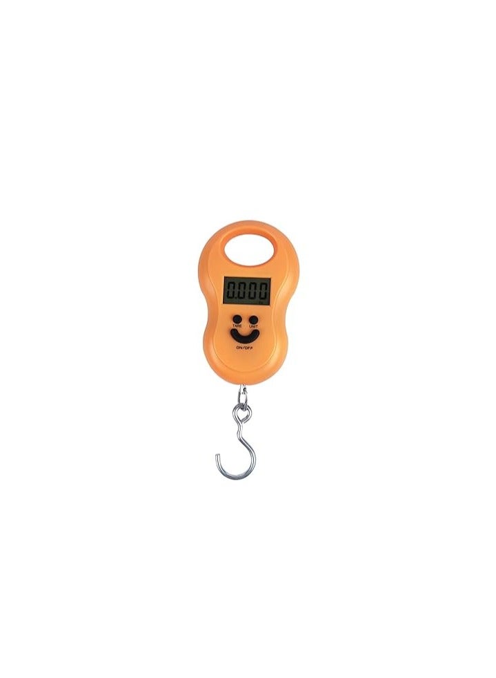 Mingxin Portable Digital Luggage Scale – 50kg / 110lb, Stainless Steel, LCD Backlight, Hook Hanging – Orange - Image 3