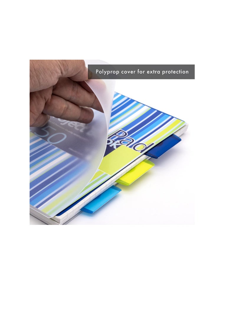 Pukka Pad, A5 Striped Project Notebook 3-Pack - 21 x 14.9cm - Wirebound Notebook with 8mm Feint Ruled Lines on 80GSM Paper – Includes 3 Repositionable Dividers with Storage Pockets - 250 Pages - Image 5