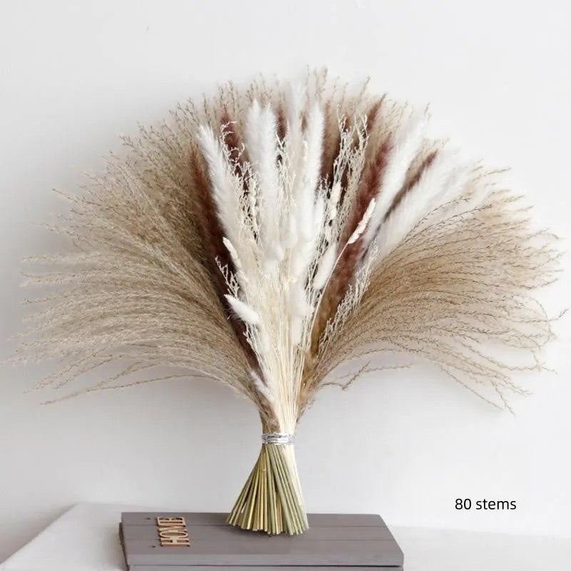 Bluejw E327 Dried Pampas Grass Bouquet – Natural Dried Flower Arrangement for Wedding Decor, Table Centerpiece & Home Decoration | Preserved Dried Plants for Rustic Chic Events - Image 1