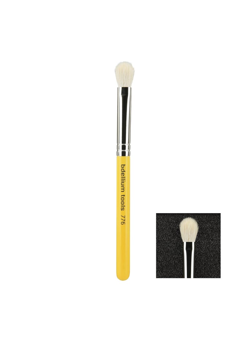 Bdellium Tools Bdellium Tools Professional Makeup Brush - Travel 776 Blending - Short Wooden Handle for Convenient Travel, For Shading and Blending Powder/Cream (Yellow, 1pc) 