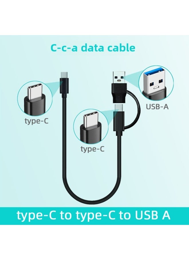 Generic M.2 Solid-state Mobile Hard Disk Box With Wire Usb To Type-c Hard Disk Cable Type-c To Type-c Hard Disk Cable-Color:C-c To A 2-in-1 Line  - Image 1