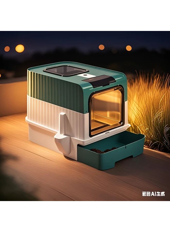 Large Automatic Self Cleaning Cat Litter Box Black Odor Control For Multi Cat Homes - Image 4