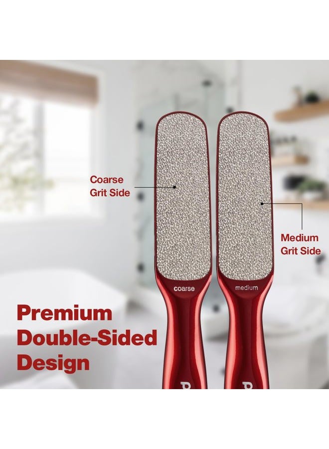 Probelle Double Sided Multidirectional Nickel Foot File Callus Remover - Immediately Reduces calluses and Corns to Powder for Instant Results, Safe Tool (Red) - Image 2