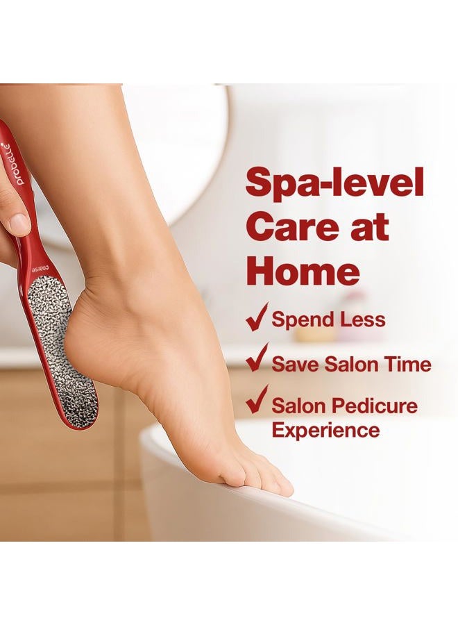 Probelle Double Sided Multidirectional Nickel Foot File Callus Remover - Immediately Reduces calluses and Corns to Powder for Instant Results, Safe Tool (Red) - Image 3