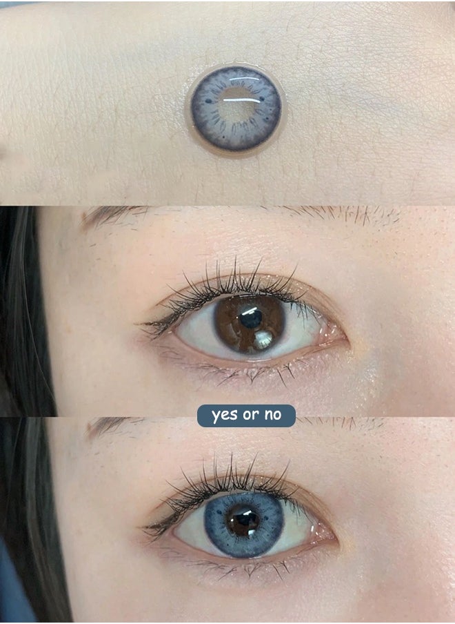Mill Creek Mill Creek color contact lenses 14.2MM hydrogel lenses can be used for 12 months 1 pair of 2 blue glasses  - Image 2