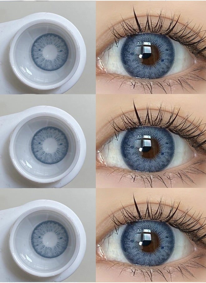 Mill Creek Mill Creek color contact lenses 14.2MM hydrogel lenses can be used for 12 months 1 pair of 2 blue glasses  - Image 1
