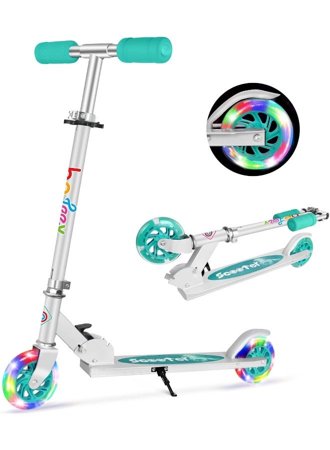BELEEV V1 Scooters for Kids, 2 Wheel Folding Kick Scooter for Girls Boys, 3 Adjustable Height, Light Up Wheels, Lightweight Push Scooter with Kickstand for Children Ages 3-12 - Image 2