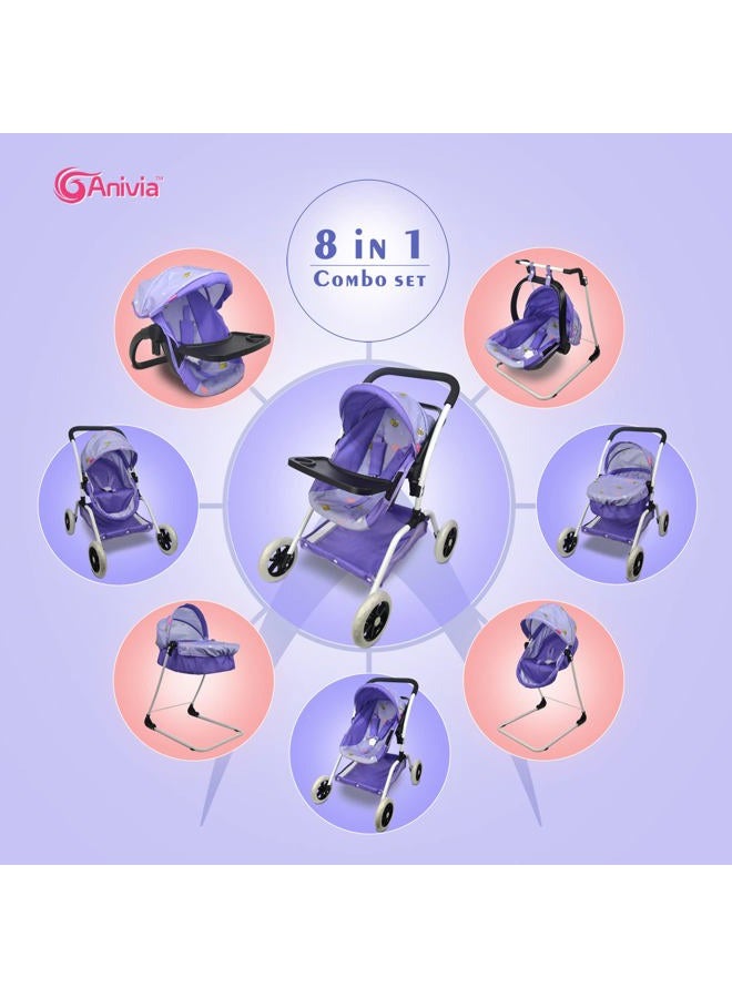 Anivia Doll Bed Furniture 2 Function Toy, Doll Bed and Doll Swings Together for 18 inches Baby Dolls, Baby Doll Crib with Bottom Tray - Image 2