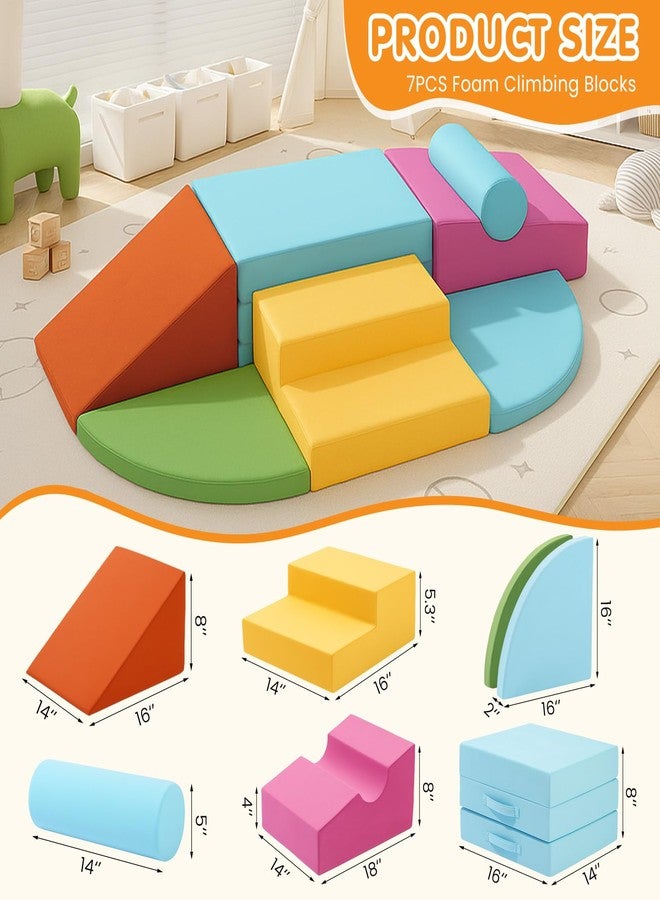 Erament 7PCS Climbing Toys for Toddlers 1-3 Inside, Foam Baby Climbing Blocks Soft Play Set for Toddlers 1-3, Corner Toddler Climbing Toys Indoor Baby Climbing Gym for Toddler Climbing Crawling and Sliding - Image 2