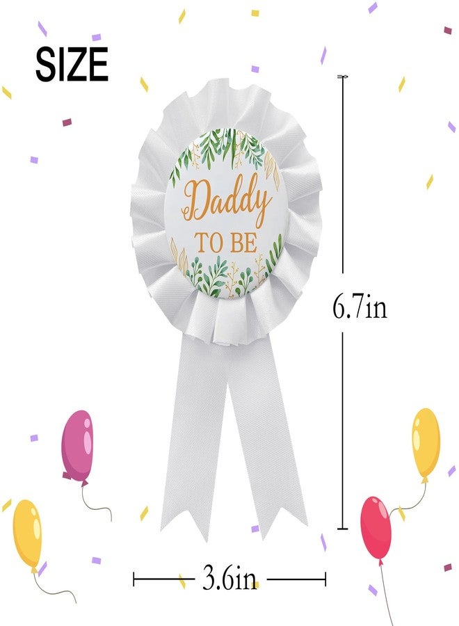 WOWOPA Daddy To Be Pin, Gender Reveals Baby Shower Tinplate Badge White Corsage Button Pin, New Daddy Party Gift Decorations Sign - 1Pcs - Image 2
