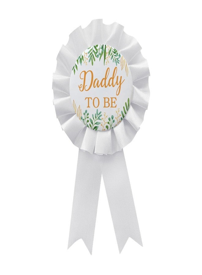 WOWOPA Daddy To Be Pin, Gender Reveals Baby Shower Tinplate Badge White Corsage Button Pin, New Daddy Party Gift Decorations Sign - 1Pcs - Image 1