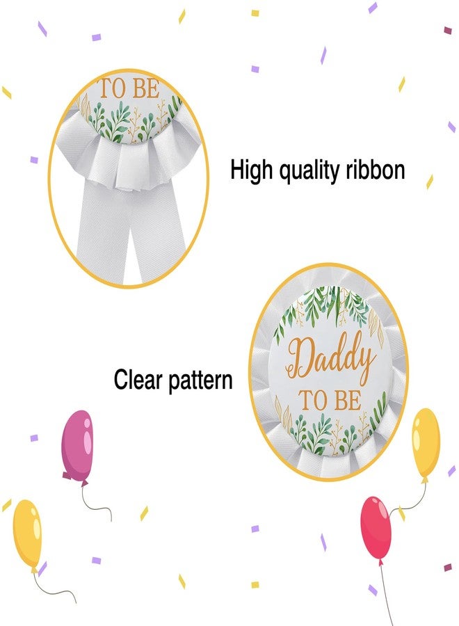WOWOPA Daddy To Be Pin, Gender Reveals Baby Shower Tinplate Badge White Corsage Button Pin, New Daddy Party Gift Decorations Sign - 1Pcs - Image 3