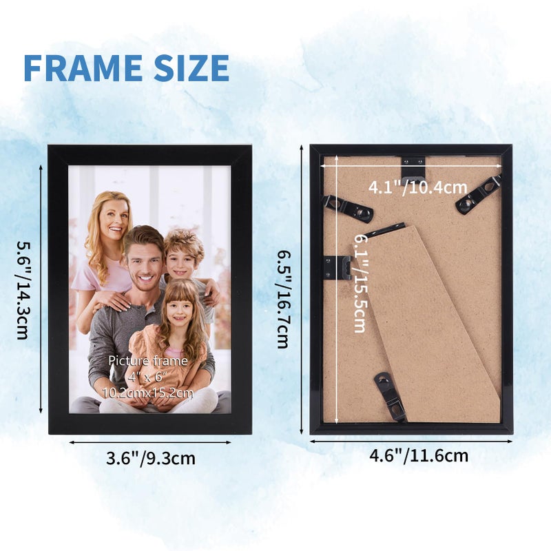 WIFTREY 18 Pack 4x6 Picture Frame Black  4 x 6 Photo Frames Bulk for Wall Hanging or Tabletop Display - Image 2