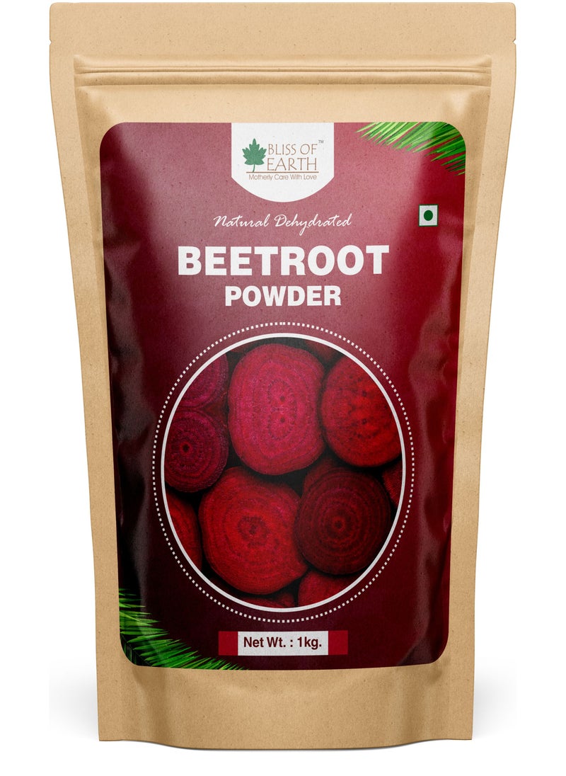 BLISS OF EARTH - 1KG Beetroot Powder For Juice Eating Face Skin Whitening Natural Dehydrated Chukundar Powder - Image 1