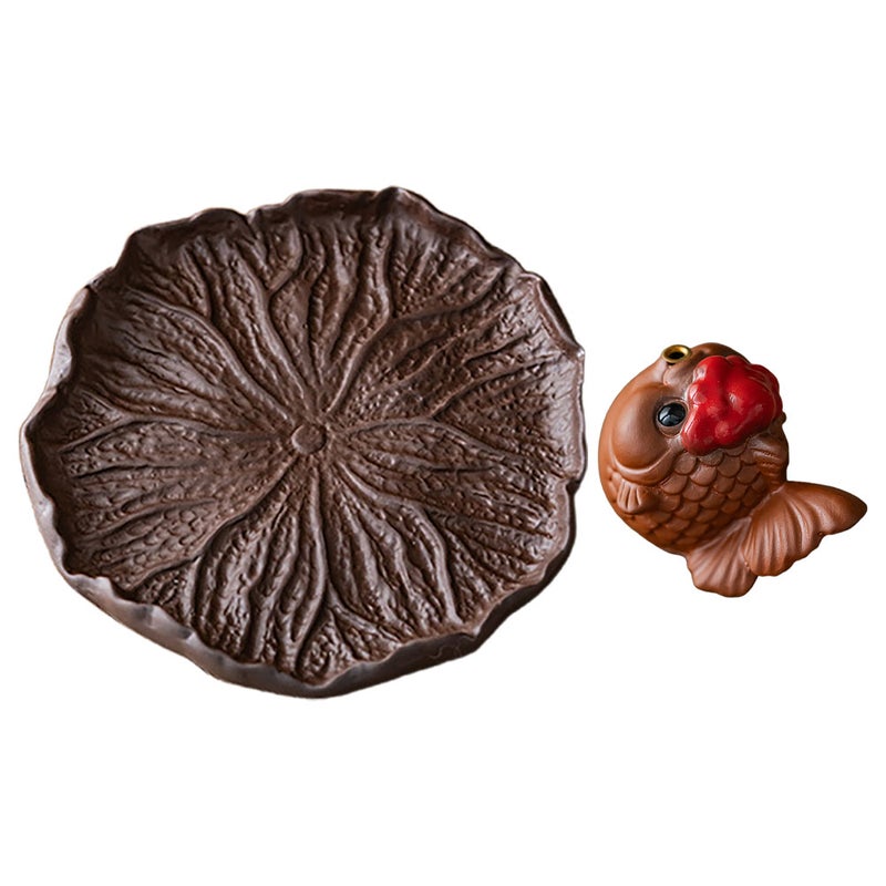Fish Incense Holder: Ceramic Stick Burner Tray Porcelain Miniature Animals Decorative Figurine Leaf Incense Tray For - Image 5