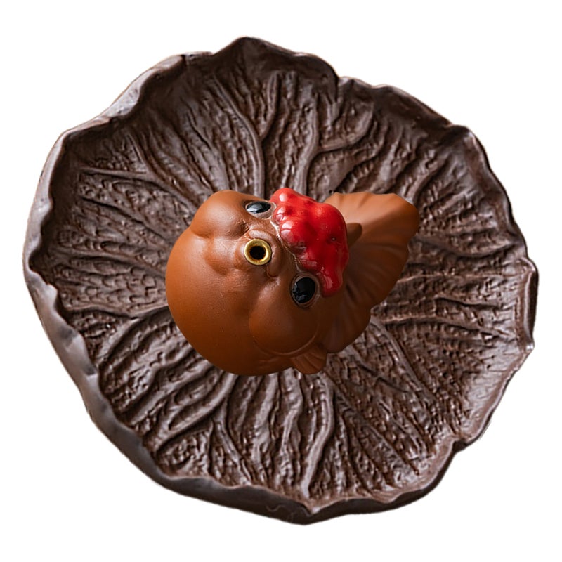 Fish Incense Holder: Ceramic Stick Burner Tray Porcelain Miniature Animals Decorative Figurine Leaf Incense Tray For - Image 2