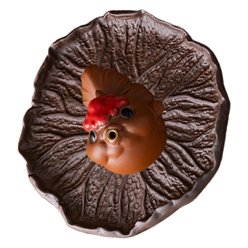 Fish Incense Holder: Ceramic Stick Burner Tray Porcelain Miniature Animals Decorative Figurine Leaf Incense Tray For - Image 1