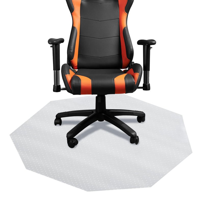 DESKU  Octagon Gaming Chair Mat Computer and Office Chair Mat for Carpet Clear 46 Inches x 495 Inches