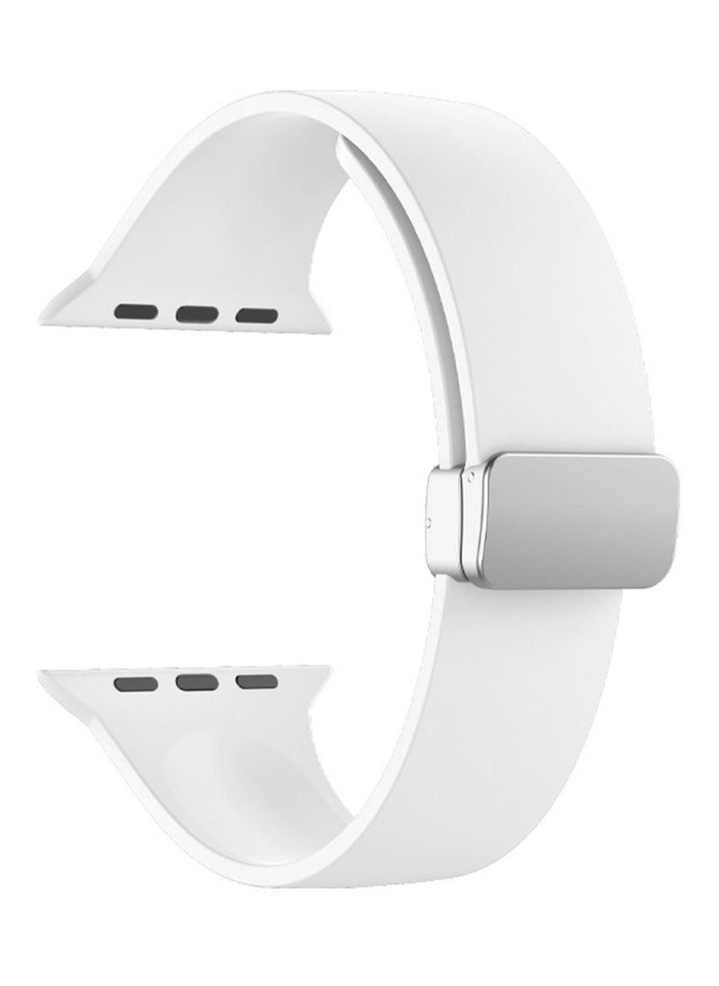 Youque - Silicone Sport Watch Strap/Watchband for Apple iWatch Series 1/2/3/4/5/6/7/8/Ultra 42/44/45/49mm White - Image 1